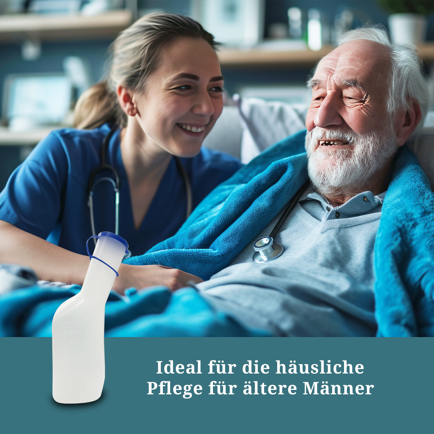 Urinflasche für Männer 1000 ml – mit Deckel | Bettflasche Pflege & Krankenhaus – Bild 5