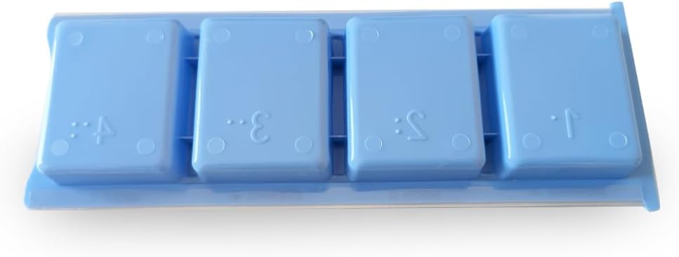 Medikamentendispenser XL 4 Fächer – Tablettenbox Tagesdosierer mit Blindenschrift (10 Stück, Blau / Weiß) – Bild 3