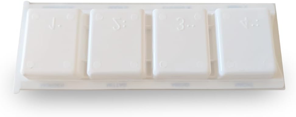 Medikamentendispenser XL 4 Fächer – Tablettenbox Tagesdosierer mit Blindenschrift (10 Stück, Blau / Weiß) – Bild 7