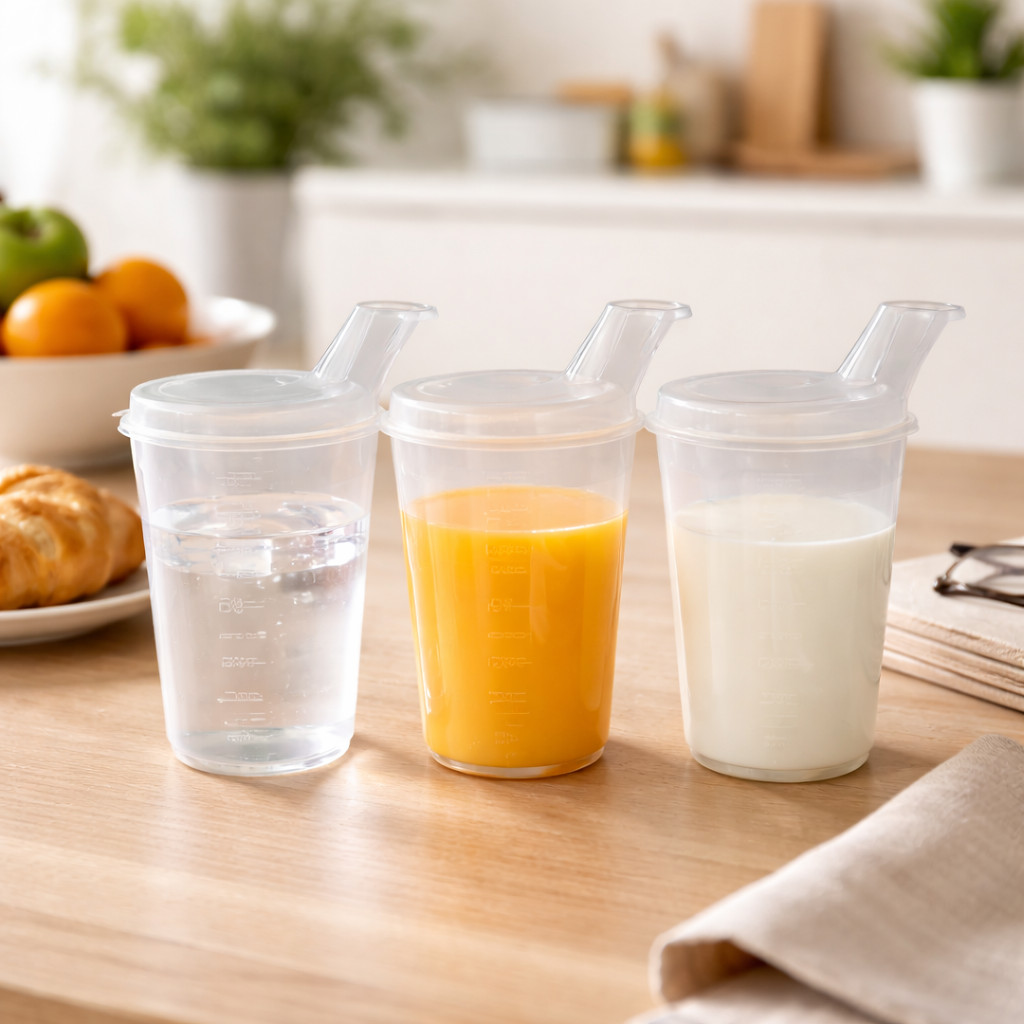 Schnabelbecher 250 ml – 3er Set mit Deckel, transparent – Bild 3